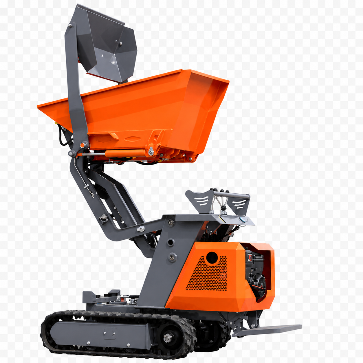 Miini dumper à chenilles 800kg à haute levée hydraulique